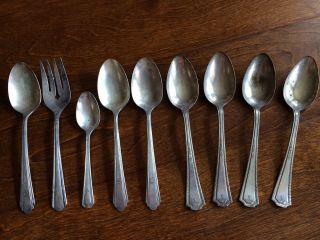 Wm A Rogers Flatware A1 Plus Oneida,  Plated W Pure Silver Vintage 9pc