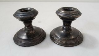 N.  S.  Silver Weighted Sterling Candle Holders 231gr