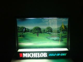 Vintage Michelob Beer Lighted Motion “hole In One” Golfing Sign