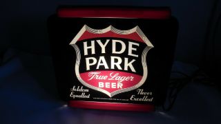 Vintage Hyde Park True Lager Beer Lighted Bar Sign 1940 
