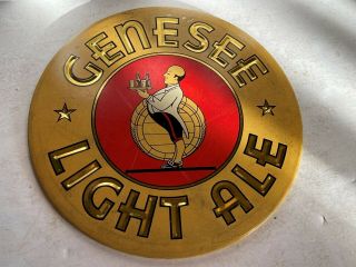 Vintage 1940 - 50s Genesee Light Ale Beer Sign Prismatic N.  O.  S.  Bastian Bros.  7 1/2