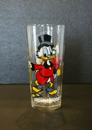 Vintage Uncle Scrooge Mcduck Pepsi Collector Glass; White Lettering - Disney