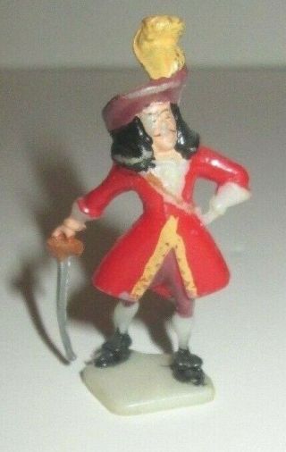 Vintage Disney Marx Toys Peter Pans Captain Hook Tinykins 1.  5 " Plastic Figure