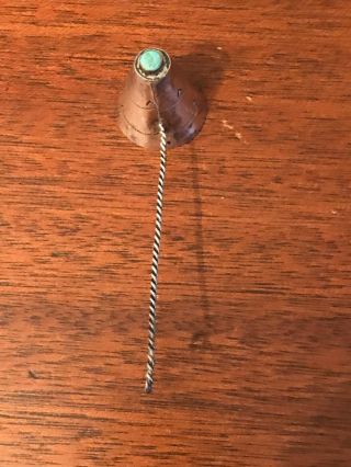 Vintage Sterling Silver And Turquoise Candle Snuffer