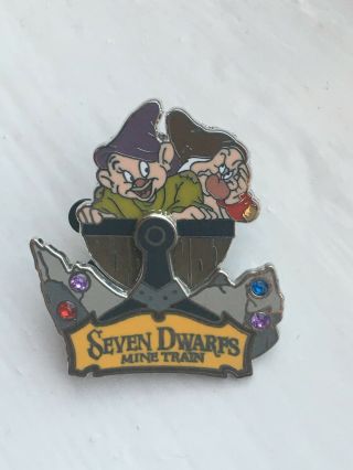 Disney Wdw Seven Dwarfs Mine Train Dopey & Grumpy Jeweled Swivel Pin