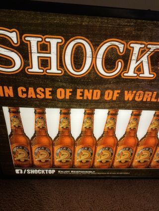 Shock Top Beer Bottle Light Sign End Of The World 2