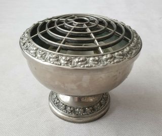 Vintage Lanthe Of England Silver Plated Posy Vase Flower Bowl 15cm Diameter