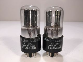 2 Vintage Sylvania Jan 6sn7 Gt 6sn7gt Vt - 231 2 - Hole Bad Boy Amp Tube Pair 1