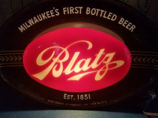 (VTG) 1940s blatz beer back bar light up red oval sign advertising mib rare 2