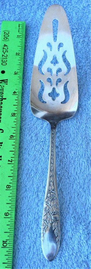 National Silver Co A1 Rose & Leaf Pattern Slotted Pie/cake Server