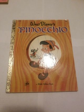 1948 Little Golden Book Walt Disney Pinocchio 1971 Edition Vintage