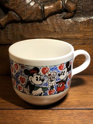 Vintage Disney Mickey & Minnie Mouse Mug/cup Kilncraft.  ‘be My Valentine’ Love