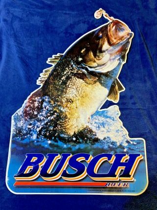 Busch Beer Metal Sign Fish Bass on a Lure 2
