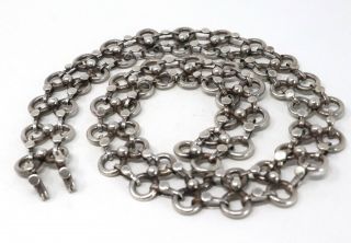 Large Heavy C1975 Vintage Sterling Silver 925 Modernist Choker Necklace 89g 371