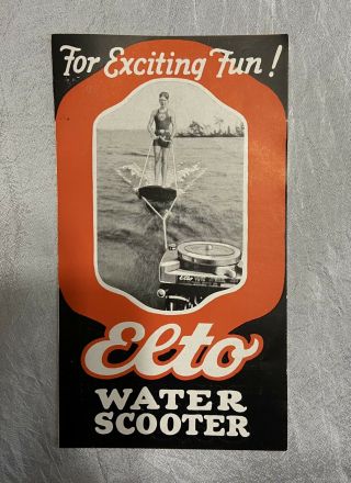 Vintage Brochure Elto Outboard Motor Co.  Water Scooter Surf Board - Evinrude