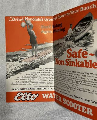 Vintage Brochure Elto Outboard Motor Co.  Water Scooter Surf Board - Evinrude 2