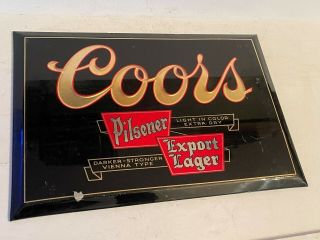 Vintage Coors Pilsener Beer Export Lager Sign Prismatic N.  O.  S.  Bastian Bros N.  Y.