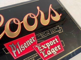 Vintage Coors pilsener beer export lager sign prismatic n.  o.  s.  bastian bros n.  y. 3