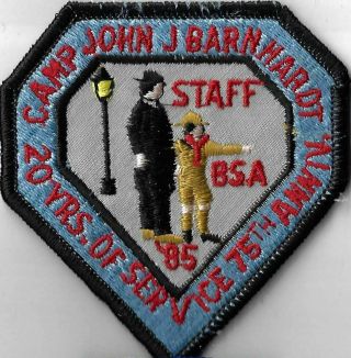 85 Staff Camp John J.  Barnhardt 20 Yrs.  Of Service 75th Ann.  Bsa Blk Bdr.  [mx - 71