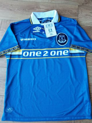 Classic Umbro Everton Fc Home Shirt 1997 With Tags Large Vintage Efc