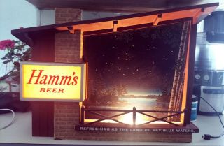 Hamm’s Starry Night Or Skys Lighted Animated Beer Sign