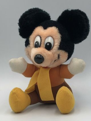 Vintage Walt Disney Mickeys Christmas Carol Mickey Mouse 7 " Plush Stuffed Animal