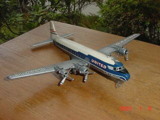 Vintage Model Of United Airlines Dc - 7 Mainliner Great Decals