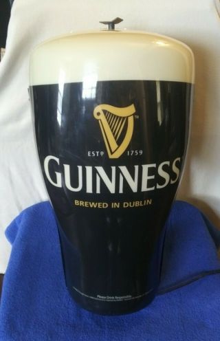 Huge 23 " Tall Guinness Rotating Bar Light/sign Glass Of Beer