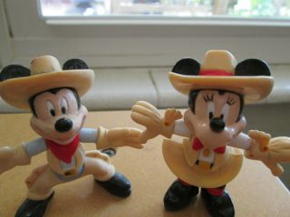 Disney Mickey Mouse and Minnie Mouse Cowboy PVC Figurines Set of 2 2