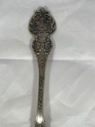 Vintage Sterling Silver Souvenir Spoon Oldest Church In Vermont