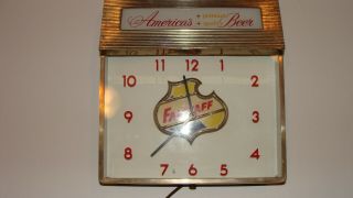 Vintage Falstaff Lighted Beer Sign Clock Great
