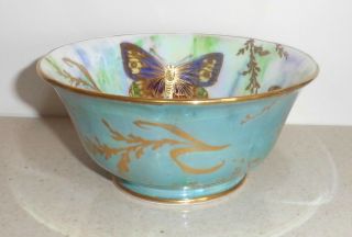 Vintage Aynsley Lustre Bowl With Butterflies