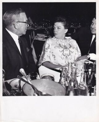 George Burns Looks At Judy Garland Vintage Photo
