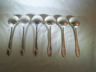 Tudor Plate Oneida Community 1946 Queen Bess II Silverware set of 6 soup spoons 3
