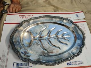Vintage - F.  B.  Rogers Silver On Copper Plated Serving Tray: 16 " X 12 " X 2 "