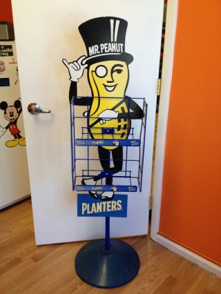Vintage Mr.  Peanut Planters Peanuts Steel Display Stand Store Rack Fixture Jd