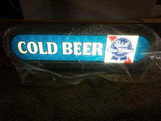 (vtg) Pabst Cold Beer Light Up Back Bar Sign Pbr Game Room Man Cave Mib