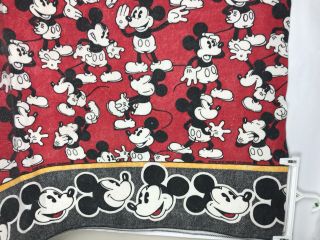 VTG Mickey Mouse Disney Animated Blanket 72 x 90 Twin Red Black Made in USA 3