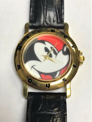 Mickey Mouse Face Watch Leather Band In Tin The Disney Store