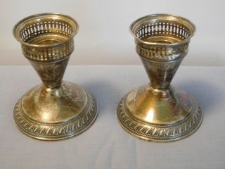 Vintage Pair Duchin Creation Sterling Silver Weighted Candlestick Holders