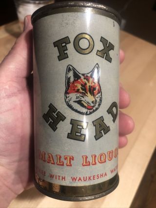 Fox Head Malt Liquor Empty Flat Top Beer Can Fox Head Brewing Waukesha Wisconsin