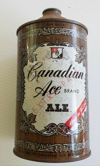 Canadian Ace Ale Canadian Ace Brg Co Chicago Il One Quart Cone Top Inside Can