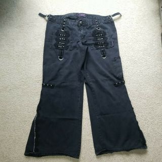 Vintage Tripp Nyc Pants Size 15 Wide Legs Black Lace Mall Goth Vintage