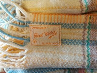 Vintage Cws Guaranteed Real Welsh All Pure Wool Blanket 70  X86  - See Desc.  (d2