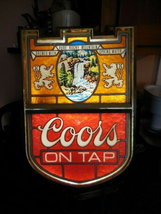Vintage 1960s - 70s Coors On Tap Light Beer Advertising Bar Sign