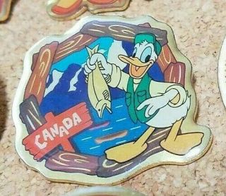 Rare Disney Japan Tokyo Morinaga Donald Duck Canada Fishing Travel Country Pin