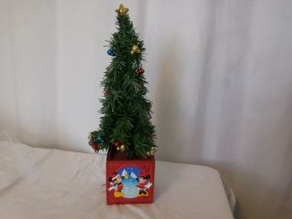 Disney Mickey Mouse Mini Christmas Tree With Ornaments No Box