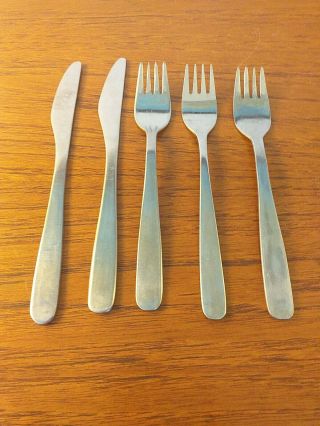 5 X Vintage British Airways Cutlery Stainless Steel Knives & Forks