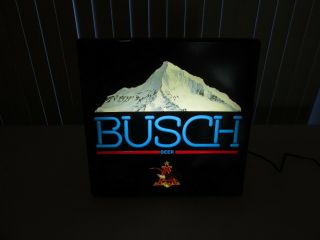 Busch Beer Sign Lighted Mountains Neo Plastic Vintage 80 