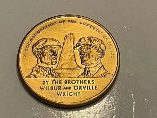 Wilbur Orville Wright Brothers Flight Coin Medal December 17,  1903